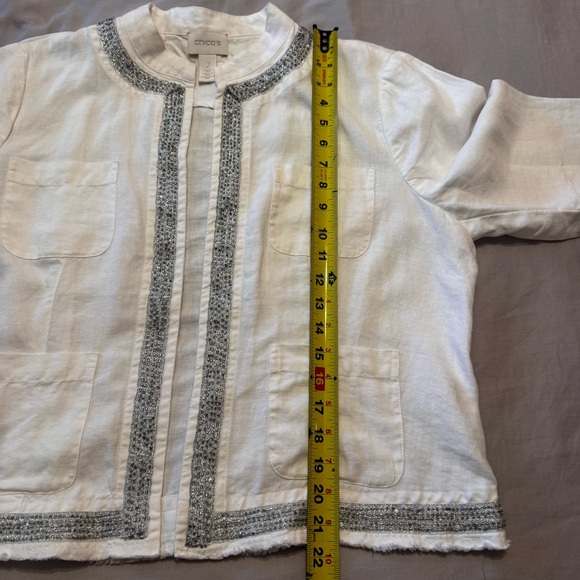 Chico's White and silver Women's Blazer - Picture 8 of 12